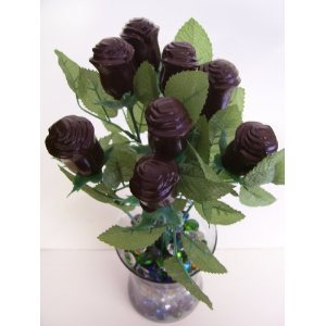 Long Solid Chocolate Roses Chocolate